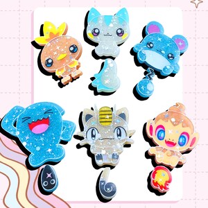Meet the newest cute bundles to complete the family, torchi, Pachiri, mari, wobbuff, meow, chimch, all made from eco resin and hand painted
