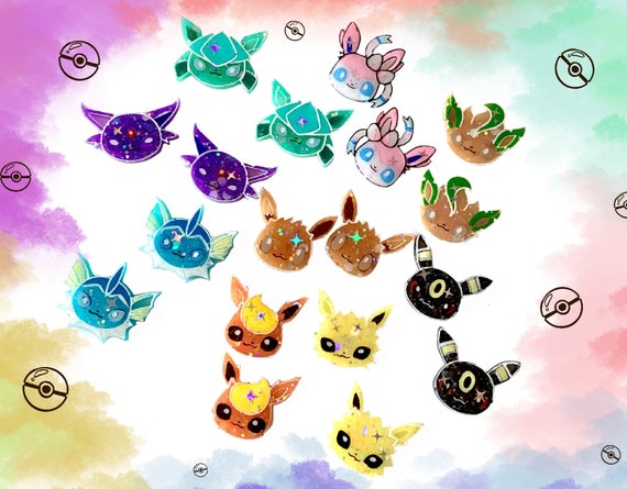 Super Shiny Eevee Evolution Earrings Bio Resin Eevee Etsy Canada