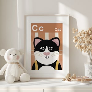 C for Cat | Animal Alphabet Print | Animal | Dog | Nursery | Playroom | Kids room artwork | Art | Print | Kids Room | Gifts for Kids