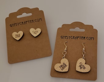 SVG - Valentijnsdag Sweet Heart Bungle AND Studs Oorbellen - Bestand voor Glowforge of Laser Cutters