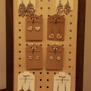 Digital SVG Laser File - Framed Peg Board Pegboard Jewelry Earring Display for Glowforge or Lasers 1/4 inch Holes Uses Standard Hardware