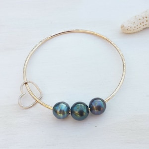 [3真珠 3本セット] タヒチアンパール バングル☆Maimoda Jewelry 3真珠 3本セット] タヒチアンパール バングル☆Maimoda Jewelry