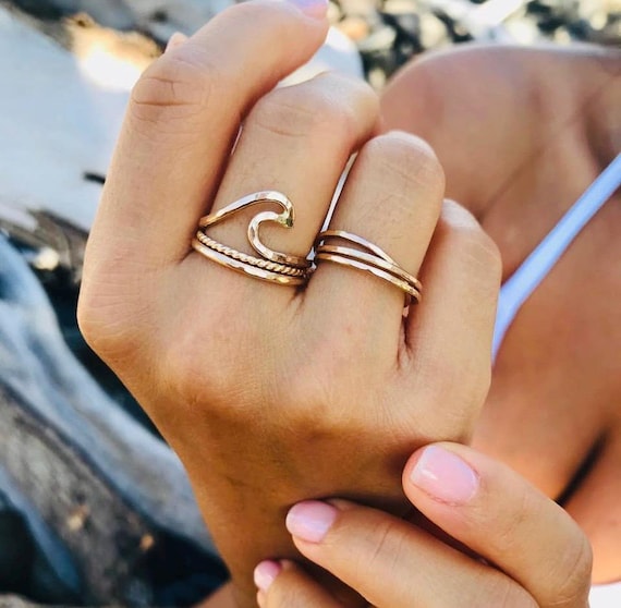 Nalu (Wave) ring stacking set