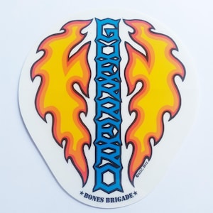 Powell Peralta, Tommy Guerrero &quot;Flames&quot; Skateboard Sticker. 13cm x 11.5cm