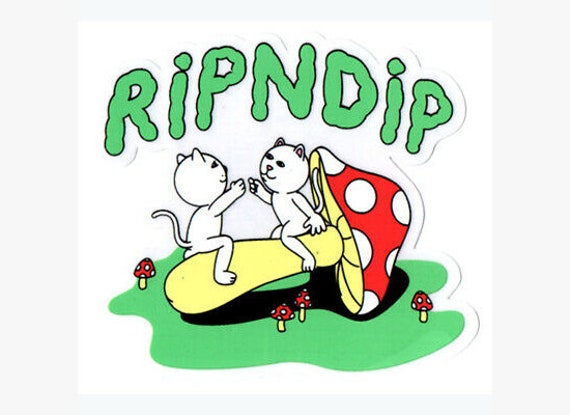 Rip N Dip Skateboard Sticker 10.5cm wide approx skate cat ripndip lord nermal 