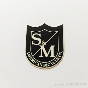 S&M Bikes Die Cut Black Classic Shield BMX Sticker / Decal - OFFICIAL