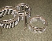 TRI TIER METAL Tabletop Folding Stand 14 quot High To Middle Post Holders 7 3 4 quot Across Victorian Look 23 quot Wide Open Use For Bowls, Plants, Dish