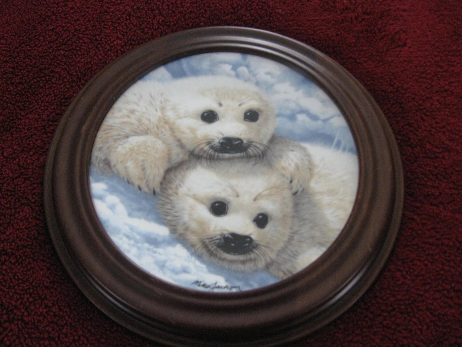 1990 baby Seals COLLECTORS Plate by Mike Jackson Etsy