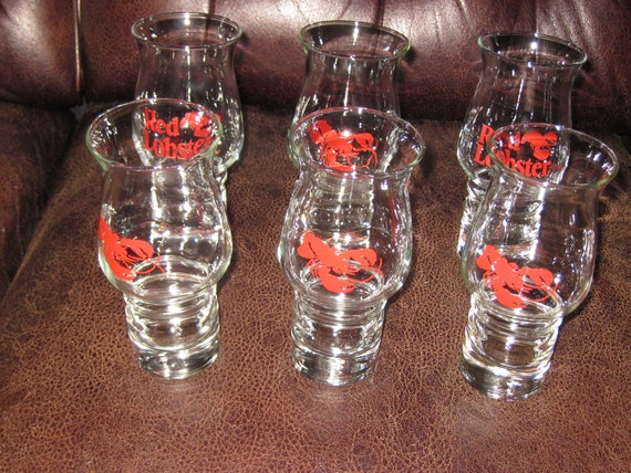 RED LOBSTER   TALL  DRINK GLASS HURRICANE  LOBSTER 