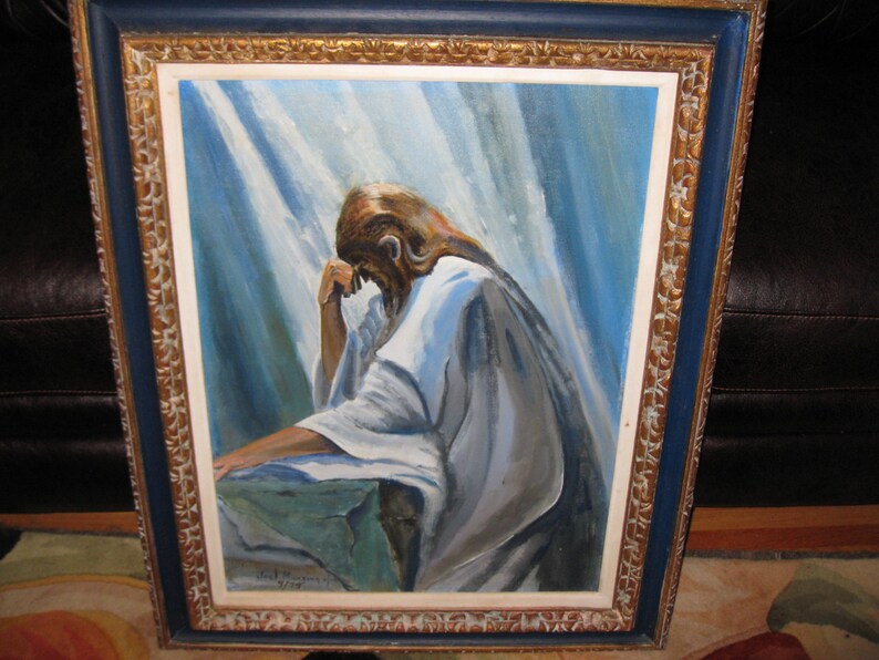 Oil Painting Signed Joel Munzingofin 9 79 Frame Measures Image 0