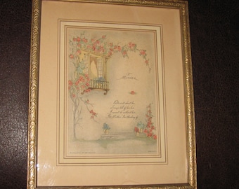 TO MOTHER VERSE Donald Art Co New York « Poets Write About Her,Songs Tell Of Her Love"etc, In 1920's Goldtone Wood Frame 8 3/4 » x 10 3/4 »