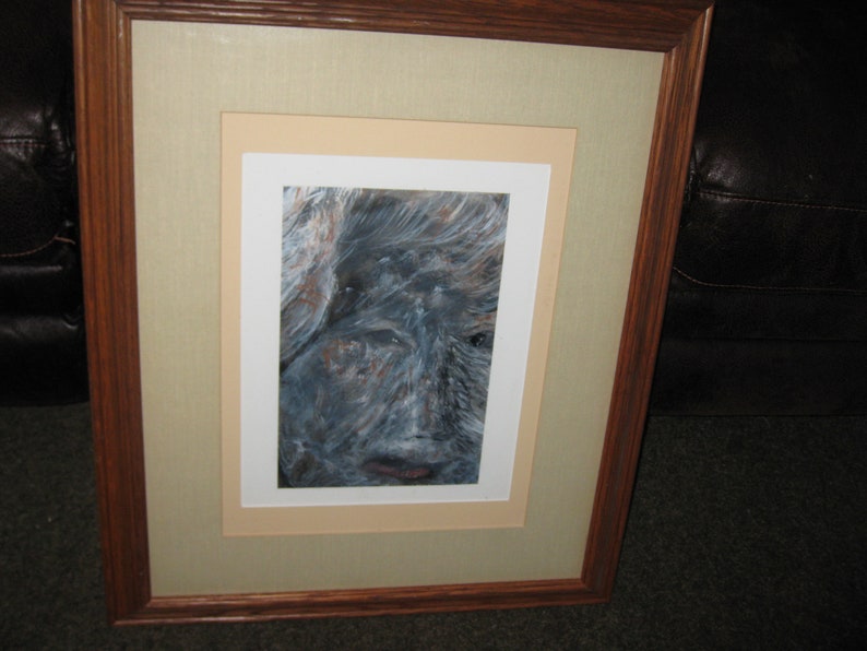 Yeti Painting Or Drawing Framed In Oak Frame 31 X 25 Image 0