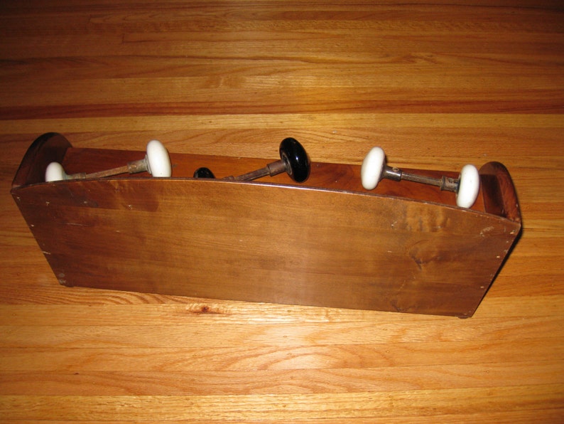 ANTIQUE DOOR KNOB Wooden Display Shelf Complete With Porcelain Etsy