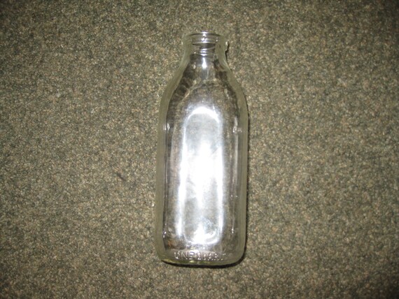 ANTIQUE GENERIC GLASS 1 Quart Milk Ornate glass bottle | Etsy