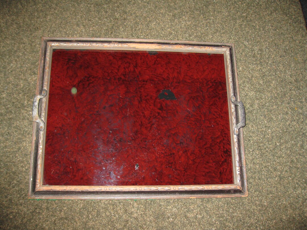 ART DECO VANITY Tray Wooden Tray With Decorative Metal Etsy