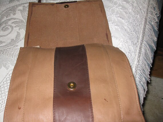 VINTAGE HANDMADE LEATHER Shoulder Bag 1990s Appro… - image 3