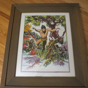 1972 "TARZAN Of THE APES" Watson-Guptill Por Edgar Rice Burroughs Inc. Cartel publicitario de promoción de libros en marco rústico 22 1/2" x 26 1/2"