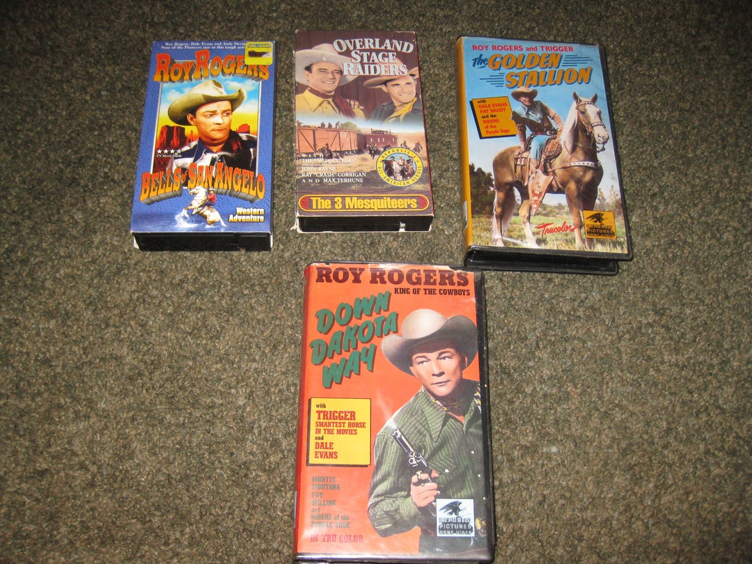 ROY ROGERS VHS Tapes Bells of San Angelo, Overland Stage Raiders, the Golden Stallion, Down