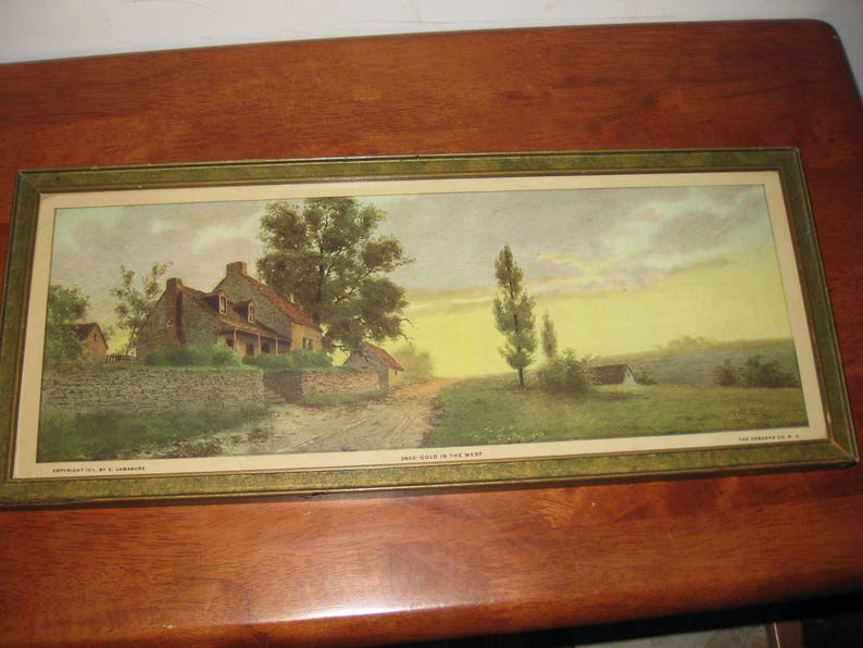 Gold In The West Copyright 1911 By E Lamasure Color Engraving Image 0
