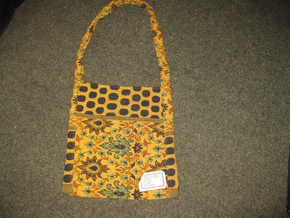 HIPPIE TOTE BAG From 1960's-1970's Handloom Doubl… - image 1