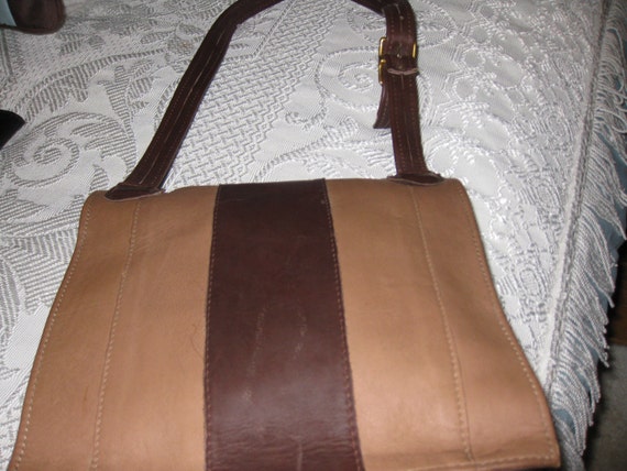 VINTAGE HANDMADE LEATHER Shoulder Bag 1990s Appro… - image 2