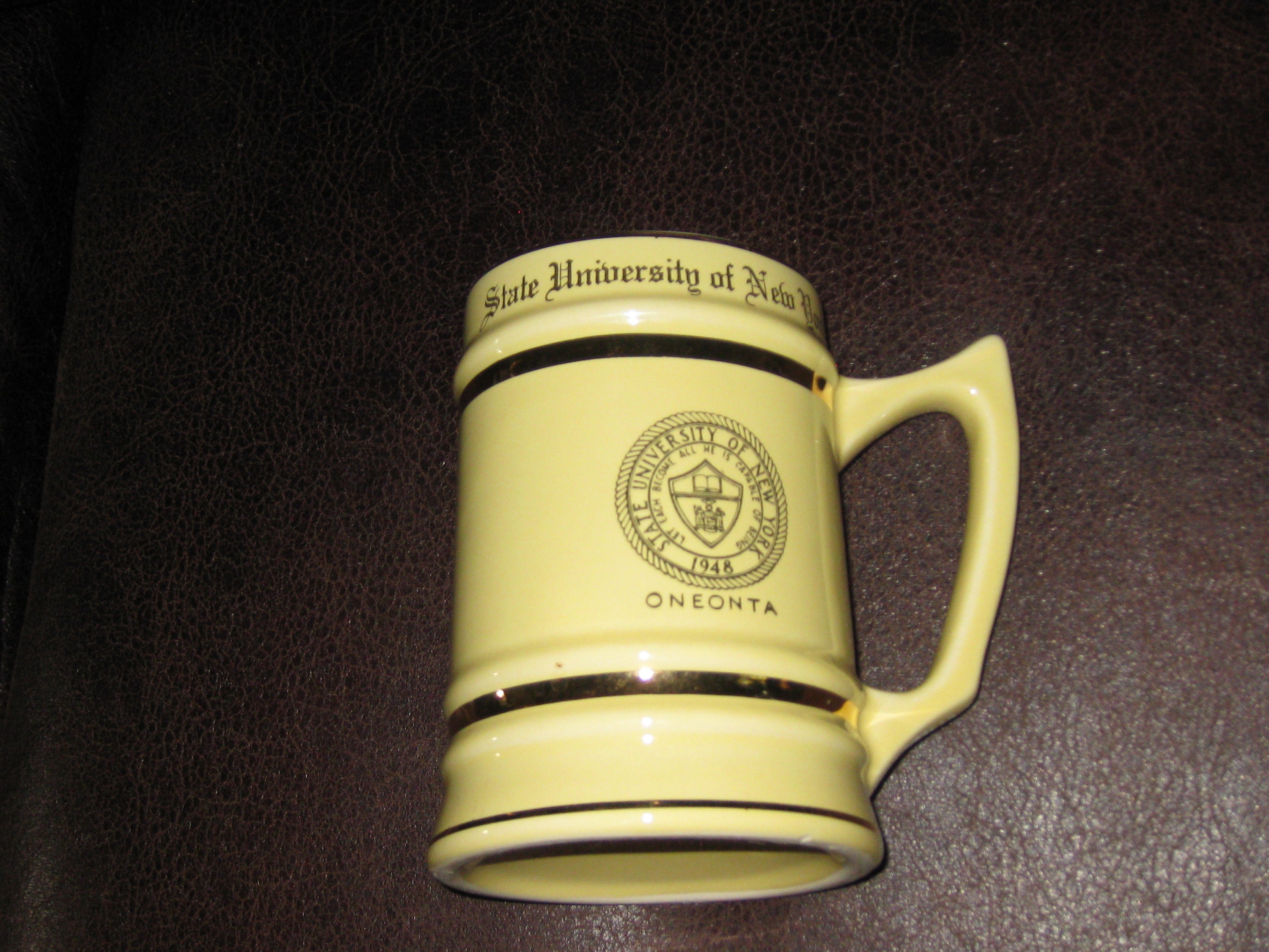 Hartstone Art Pottery Ohio State Buckeyes Block O Large Coffee Mug Stein.  VGC