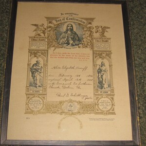 DAY OF CONFIRMATION 1908 Certificate Issued to Alice Elizabeth Knauff