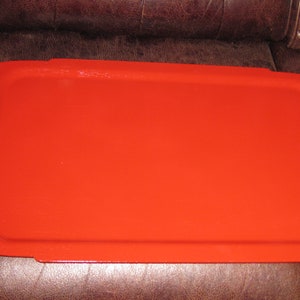 ART DECO WOODEN Tray Large Size Tray 15 1/2 x 26 1/2 Red Painted Serving Display Vanity Tray Thin Wood Decorate To Match Your Decor image 1