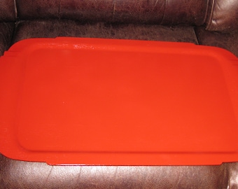 ART DECO WOODEN Tray Large Size Tray 15 1/2" x 26 1/2" Red Painted Serving Display Vanity Tray Thin Wood Decorate To Match Your Decor