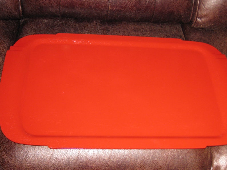 ART DECO WOODEN Tray Large Size Tray 15 1/2 x 26 1/2 Red Painted Serving Display Vanity Tray Thin Wood Decorate To Match Your Decor image 1