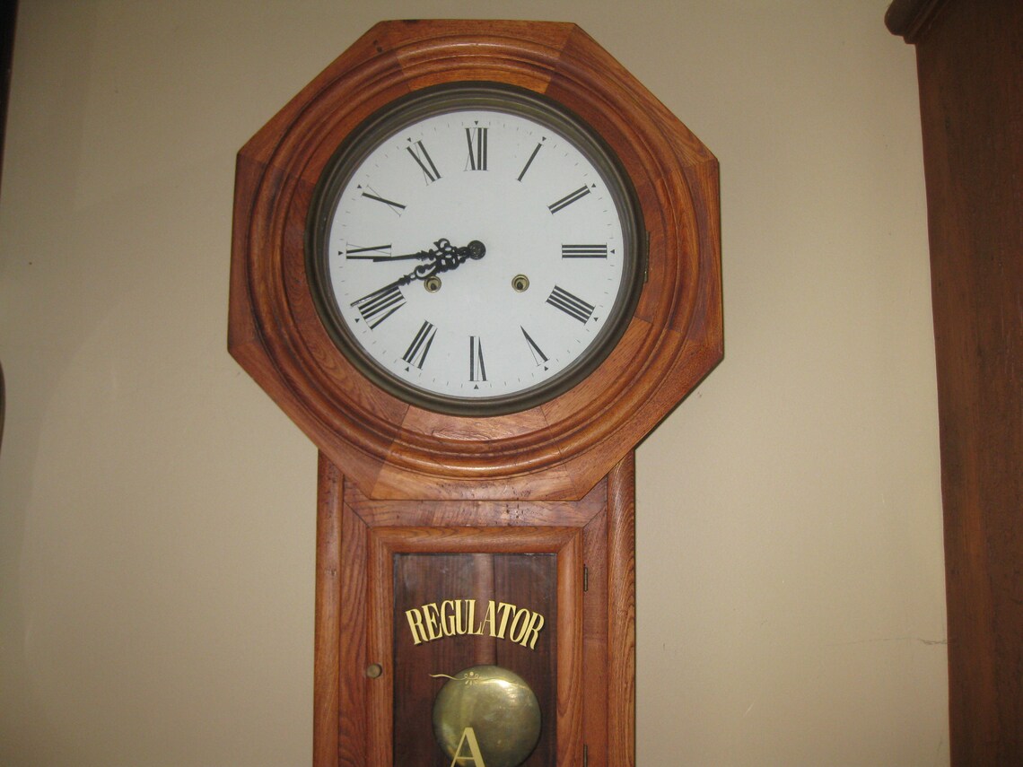 REGULATOR SCHOOLHOUSE PENDULUM Wall Clock ansonia Clock Co. Etsy
