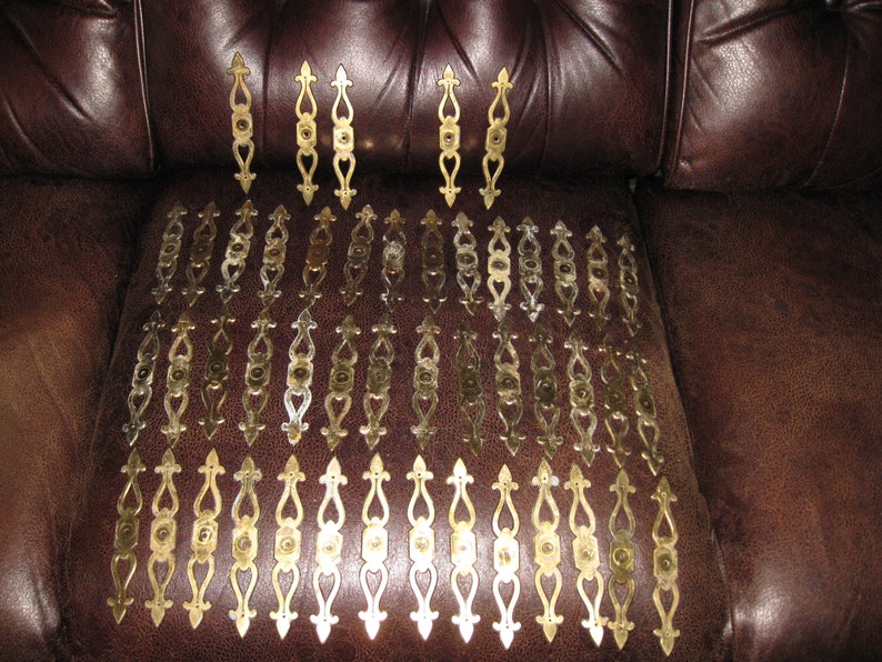 47 Back Plates 6 Long Screw Holes 4 12 On Center VINTAGE BACK PLATES For Drawer Pulls Brass Plates By Keeler Brass Co