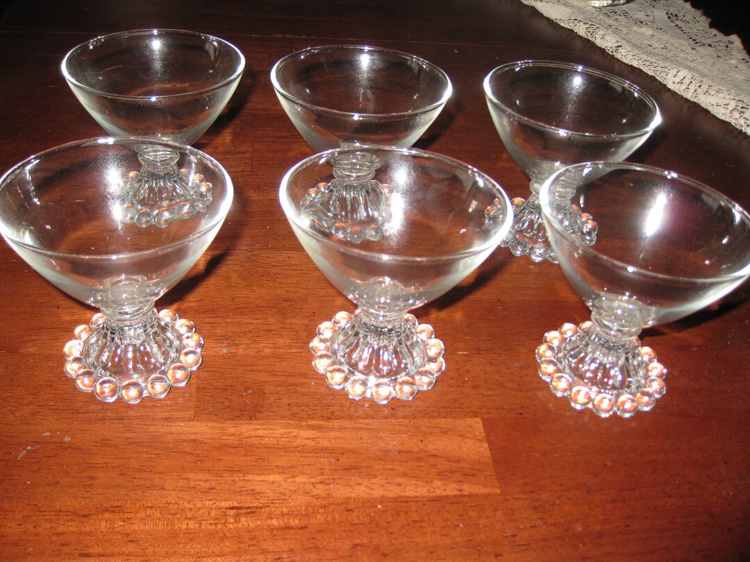 Set of Six Clear Imperial Glass Boopie Candlewick Sherbet Glasses Etsy