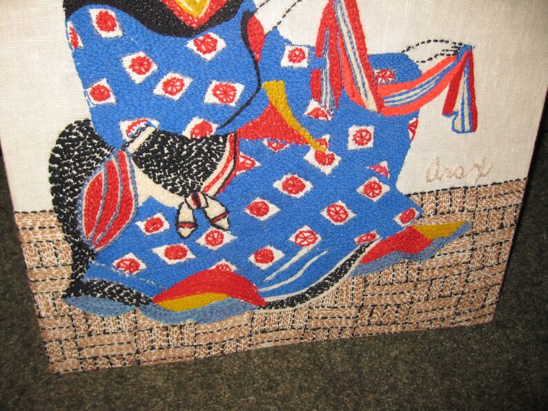 JAPANESE NEEDLEWORK Two Panels Signed Arax 16 X 19 Etsy