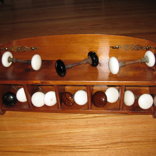 Wooden Shelf With Knobs Etsy