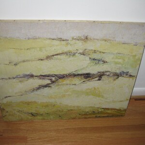 ORIGINAL OIL PAINTING Abstract By Spanish Artist Signed E. G. De Santibanez On Canvas Mounted On Wood Stretcher Frame 25 3/4&quot; x 21 1/4&quot;