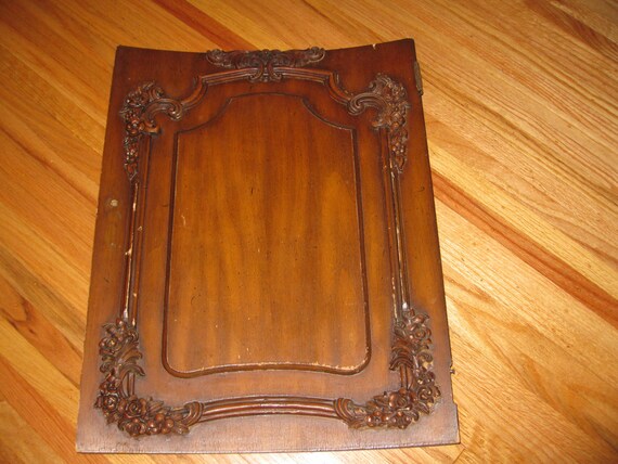 Ornate Wood Door Curved Embellished With Wood Scroll Design 16 1 2 X 21 1 2