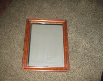 VINTAGE WALL RECTANGLE Mirror Oak Frame 17 1/2" x 23 1/2" Plain Simple Victorian/Mission/Arts & Crafts Mirror