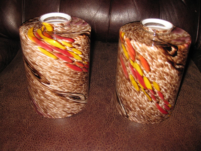 ART GLASS CYLINDER Replacement Shades Multi Color Etsy