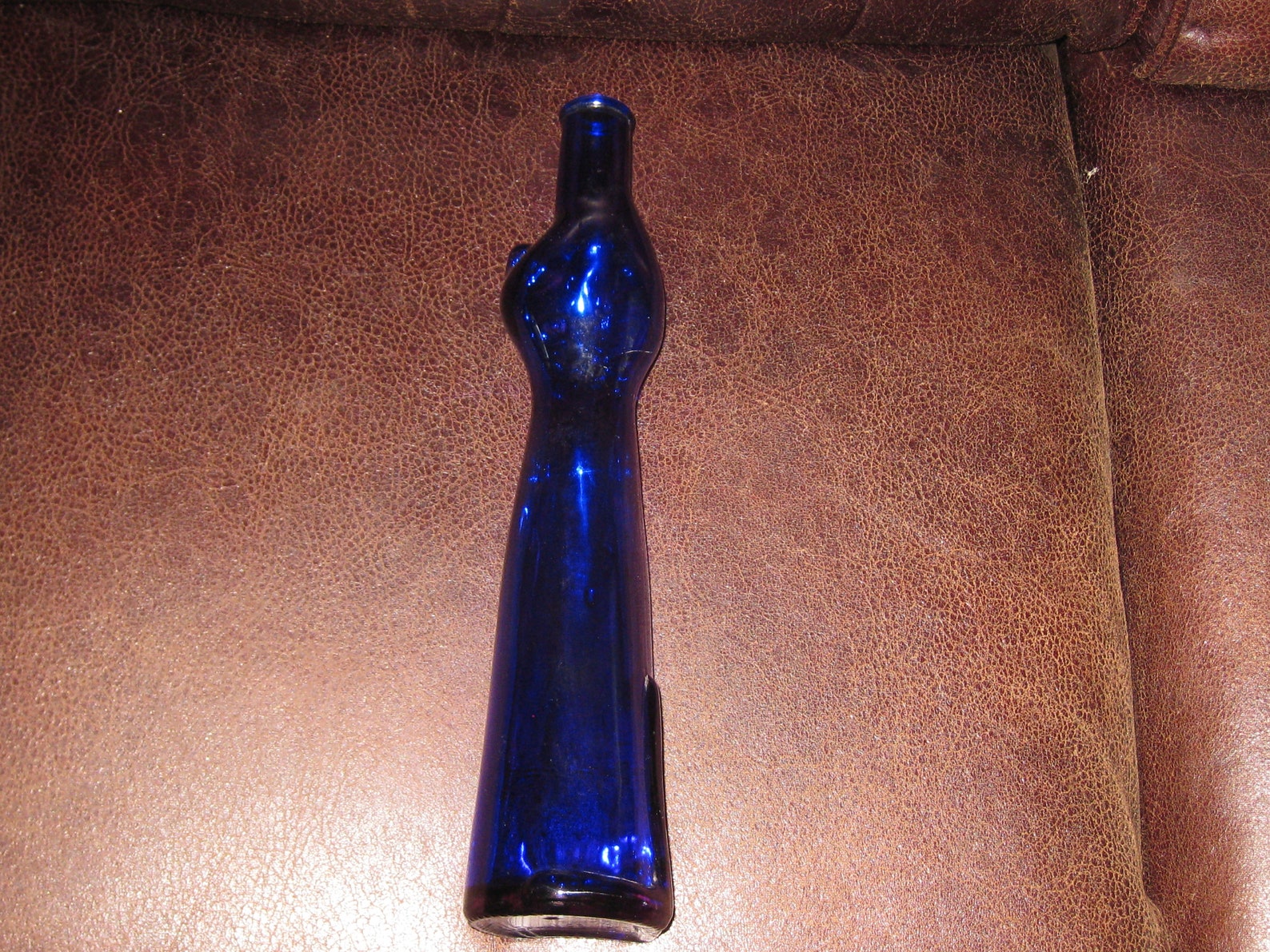 COBALT BLUE CAT Wine Bottle 13 Tall Bottom 2 5/8 x Etsy