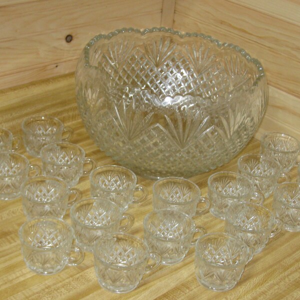 Pineapple Glass Punch Bowl Etsy