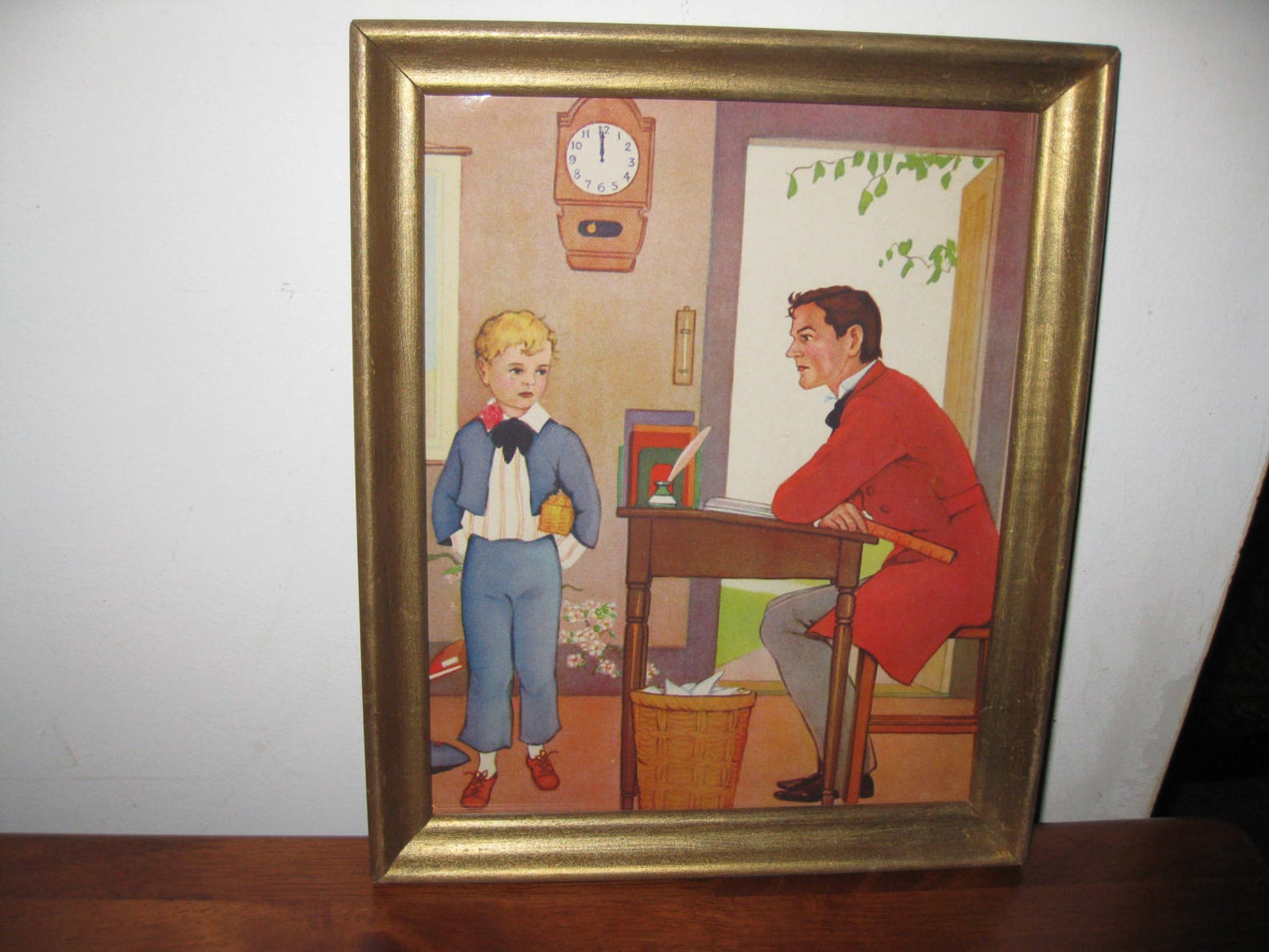 THE 10 O'CLOCK SCHOLAR Antique Nursery Rhyme in Goldtone Etsy