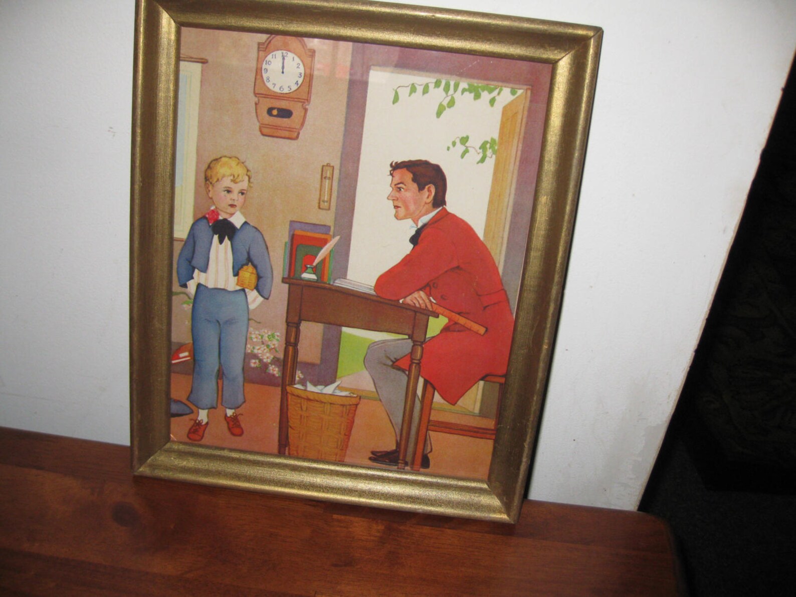 THE 10 O'CLOCK SCHOLAR Antique Nursery Rhyme in Goldtone Etsy