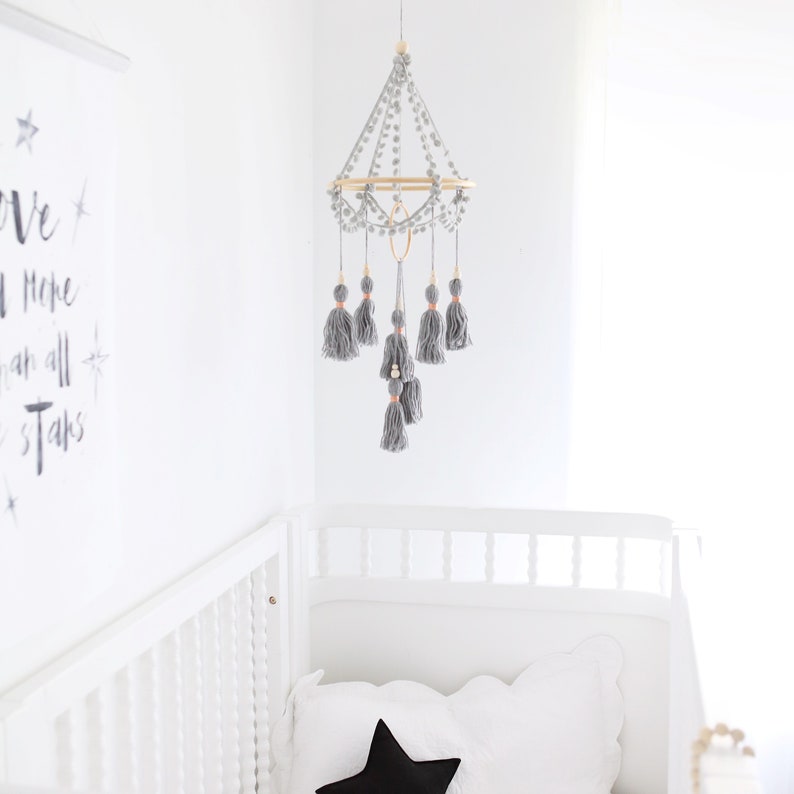 Tassel Mobile Chandelier Mobile Nursery Chandelier Boho Etsy Australia