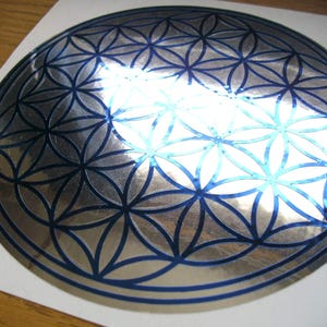 Silver Chrome Overlayed with Blue Chrome Sticker 1 Only