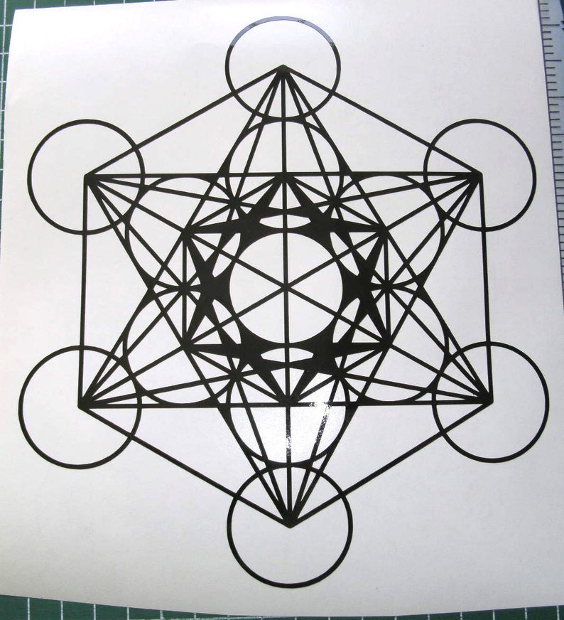 Metatrons Cube Vinyl Sacred Sticker Etsy