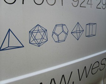 Set of Platonic Solids Polyhedra Vinyl decal