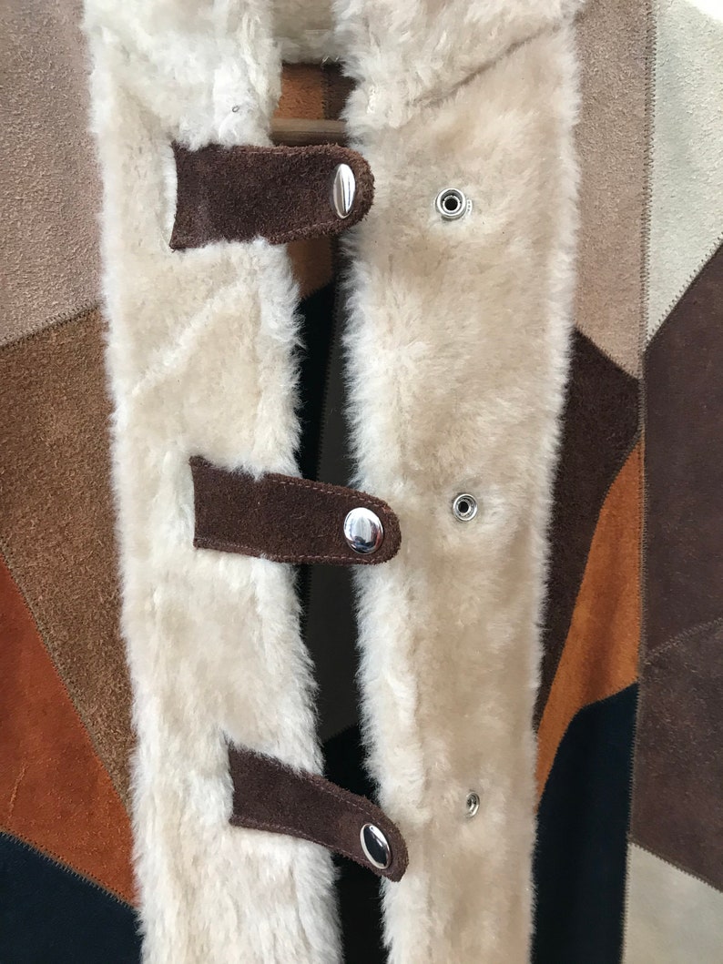 Vintage 60/'s 70/'s Suede Patchwork Cape