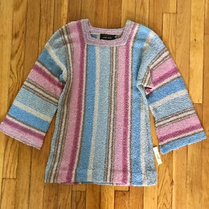 New Vintage 70&#39;s Sweater Boho Hippie Striped Bell Sleeve
