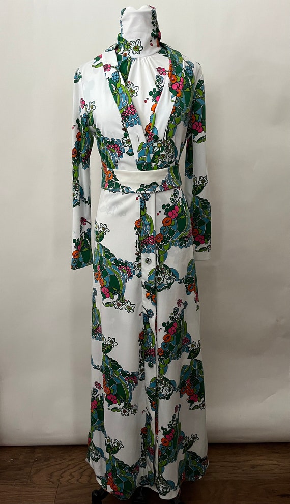 Vintage 1960’s Floral Maxi Dress, Duster & Waist S